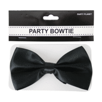 Adults Black Satin Bowtie