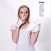 White Satin Gloves