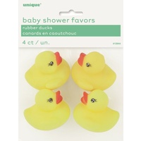 Baby Shower Rubber Ducks - Pk 4