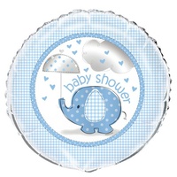 Umbrellaphant Blue Baby Shower Foil Balloon