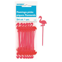 Plastic Flamingo Picks - pk 24