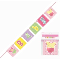 Pink Block Baby Banner**