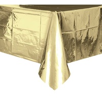 Metallic Gold Plastic Rectangle Tablecover (137x274cm)