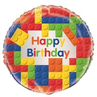 Toy Block 45cm Happy Birthday Foil Balloon