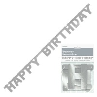 Happy Birthday Silver Deluxe Jointed Banner