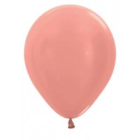 12" Metallic Rose Gold Balloons - Pack of 100