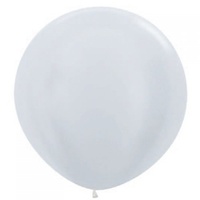 Pearl White 90cm Latex Balloons - PK 3