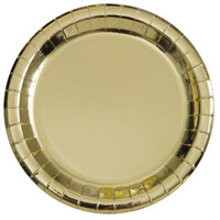 Round Paper Lunch Plates in Metallic Gold - pack of 8