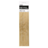 Metallic Gold Paper Straws - pk 10