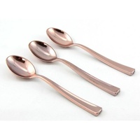 Rose Gold Plastic Teaspoons - Pk 12