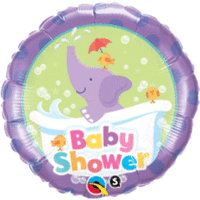 18" Elephant Bathtime Baby Shower Foil Balloon