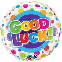 18" Good Luck Colourful Dots Foil Balloon