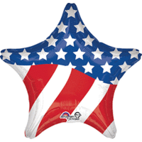 22" American Flag Star Foil Balloon
