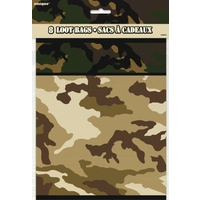 Military Camo Loot Bags - Pk 8