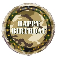 Military Camo 45cm Happy Birthday Foil Balloon