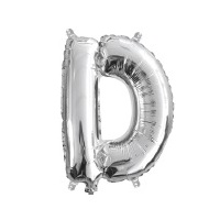 Letter D Silver Foil Balloon - 35cm