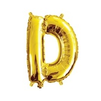 Letter D Gold Foil Balloon - 35cm