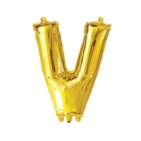 Letter V Gold Foil Balloon - 35cm