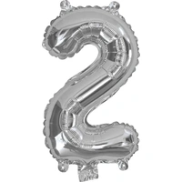 Number 2 Silver Foil Balloon - 35cm