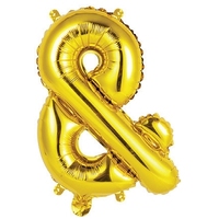 Ampersand (&) Gold Foil Balloon - 35cm