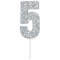 Silver Glitter Cake Topper #5*