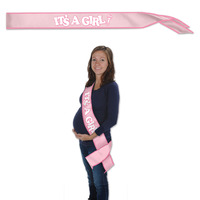 "It's A Girl!" Baby Shower Satin Sash