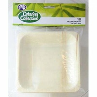 Wooden Plates 14 x 14 x 2.5cm , pack of 10