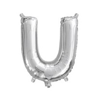 35cm 'U' Letter Silver Foil Balloon