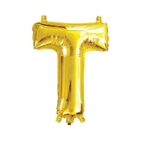 Letter T Foil Balloon – 35cm Gold