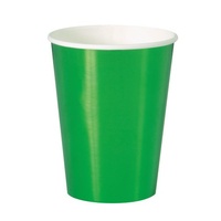 Metallic Green Paper Cups (355ml) - Pk 8