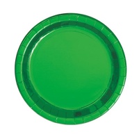 Metallic Green Paper Plates (17cm) - Pk 8