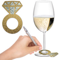 Diamond Ring Wine Glass Markers - Pk 24