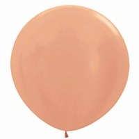 Metallic Rose Gold 90cm Latex Balloons - PK 3