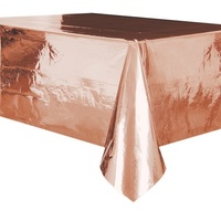 Metallic Rose Gold Plastic Rectangle Tablecover (137x274cm)