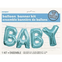 BABY Blue Foil Balloon Banner Kit - 14"