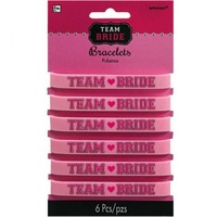 Team Bride Rubber Bracelets - Pk 6