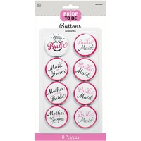 Bridal Party Buttons - Pk 8