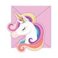 Pastel Glam Unicorn Invitations - Pk 8