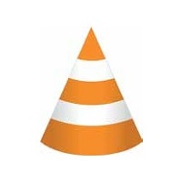 Fun Zone Construction Party Hats - Pk 8
