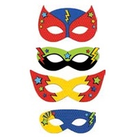 Comic Book Superhero Eye Masks - Pk 8