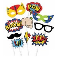 Comic Book Superhero Photo Props - Pk 10