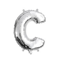 Silver Air Filled 35cm Balloon - Letter C