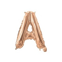 Rose Gold Air Filled 35cm Balloon - Letter A