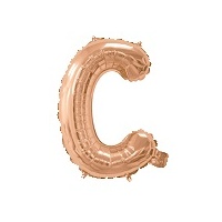 Rose Gold Air Filled 35cm Balloon - Letter C