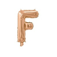 Rose Gold Air Filled 35cm Balloon - Letter F