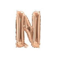 Rose Gold Air Filled 35cm Balloon - Letter N