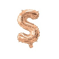 Rose Gold Air Filled 35cm Balloon - Letter S