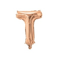 Rose Gold Air Filled 35cm Balloon - Letter T