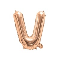 Rose Gold Air Filled 35cm Balloon - Letter V