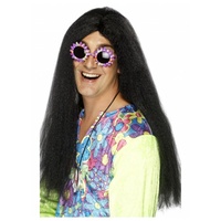 Long Black Hippy Wig